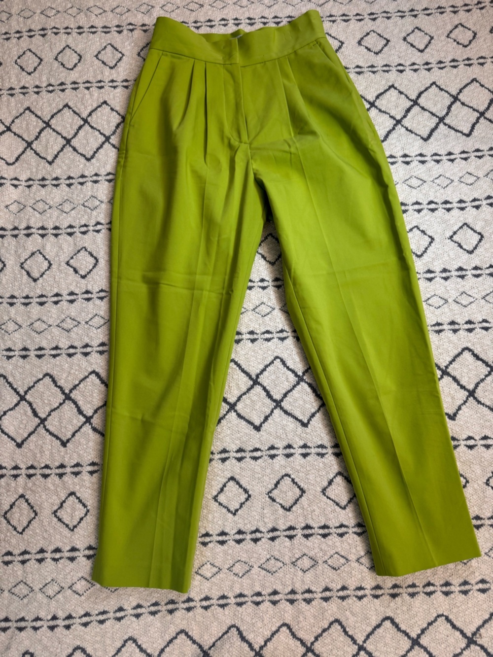 Liu Jo Lime Green Pleated High-Waist Trousers - Picture 2 of 5